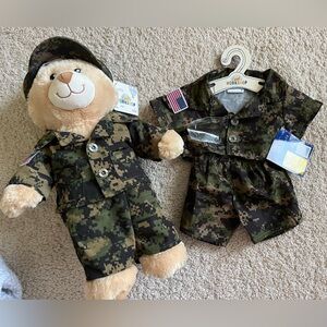 Build A Bear Plush Bear Army Camo outfit with hat & 2nd Camo top/bottom set 🪖🎖️